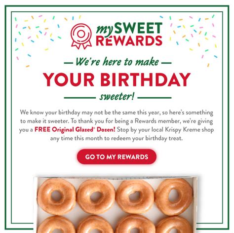 does krispy kreme give free birthday donuts